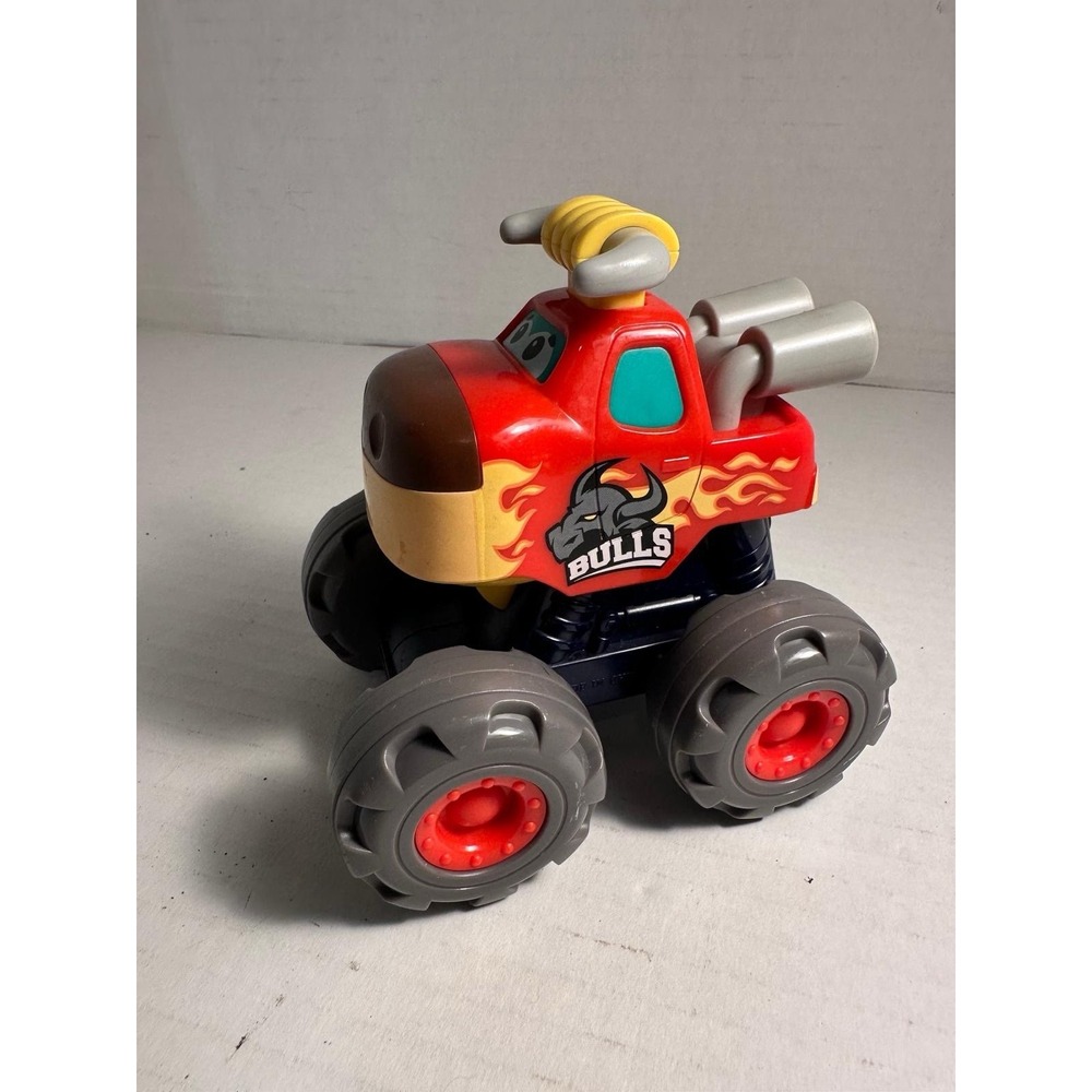Bulls Monster Truck Plastic Toy Vehicle Red Gray Cartoon Character
